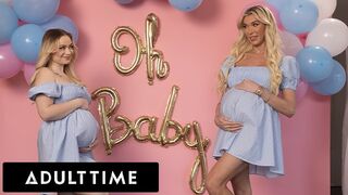 Izgató terhes barinők hármasban: Rylee Blake és Aubrey Kate kufirconlak egy hűtlen férjjel!